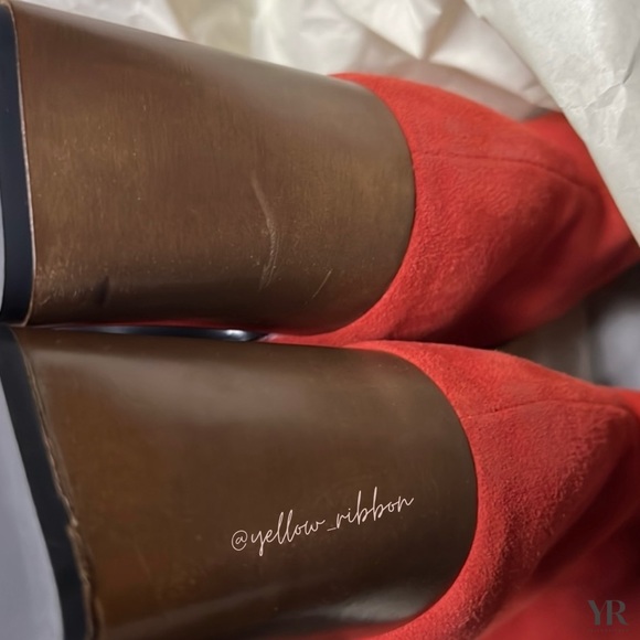 🆕 Rag & Bone Fei Stacked Heel Ankle Boot in Fiery Red | Size: 9 - Picture 7 of 8